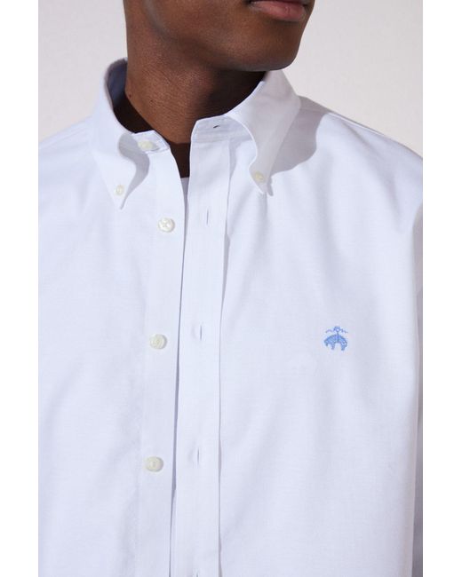Brooks Brothers Weißes, Bügelfreies Hemd Mit Regulärer Passform Und Breiter Passform Für Herren in White für Herren