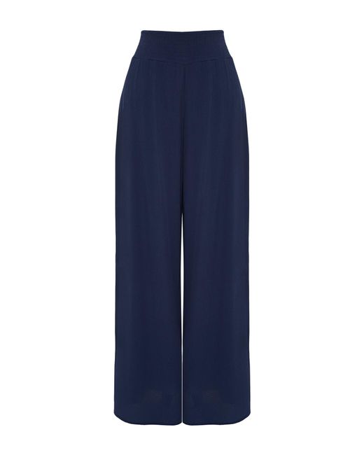 Trendyol Blue Marineblaue hose mit gewebtem gipe-detail