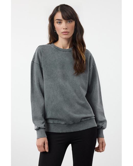 Trendyol Gray Anthrazitfarbenes, Dickes Strick-Sweatshirt Mit Rundhalsausschnitt – Für Damen