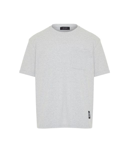 Trendyol Graues Basic-T-Shirt Mit Entspannter/Bequemer Passform, Strukturiertem Waffelmuster Und Taschenetikett, Kurzärmlig, Für Herren in White für Herren