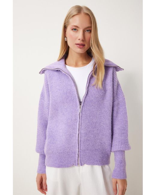 Happiness İstanbul Purple Strickjacke
