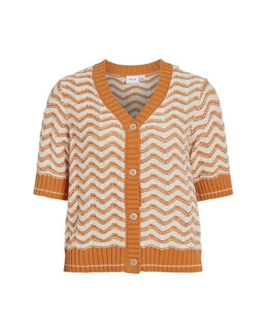 Vila Orange Strickjacke Kurzarm Für Damen