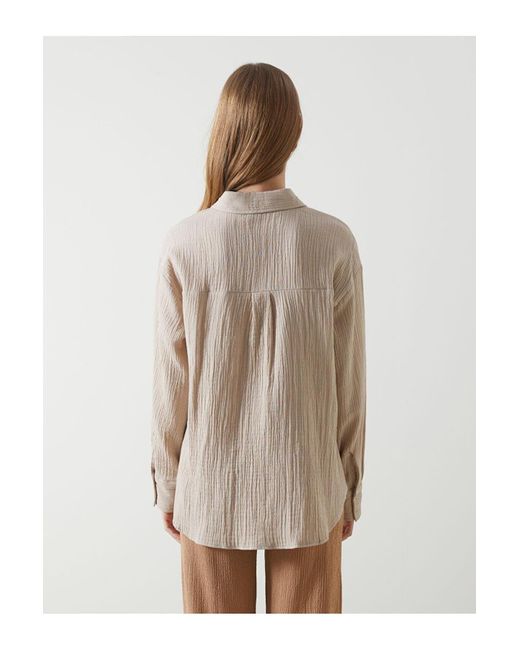 LC Waikiki Natural Lcw Vision Strukturiertes Hemd Für Damen