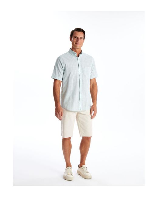 LC Waikiki Gemustertes Hemd Mit Normaler Passform – Kurze Ärmel Für Herren in White für Herren