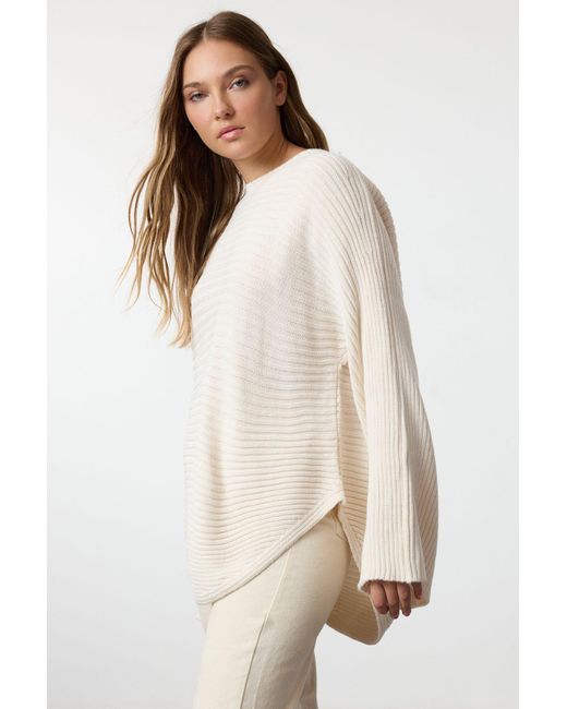 Trendyol White Weit Sitzender Strickpullover Mit Rundhalsausschnitt – Für Damen