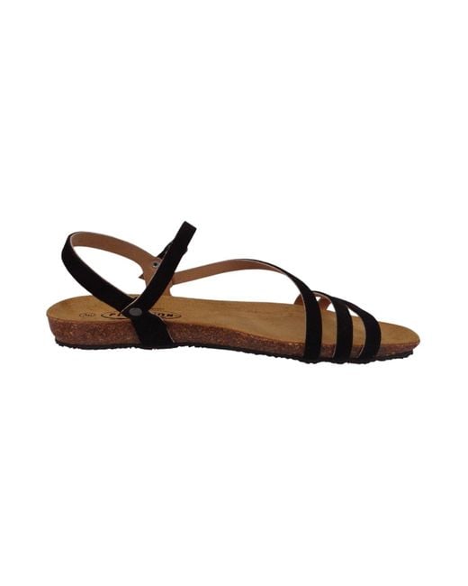 Plakton Brown Komfort Sandalen Mam Vita 575660 575660 Afelpado Negro Leder Für Damen