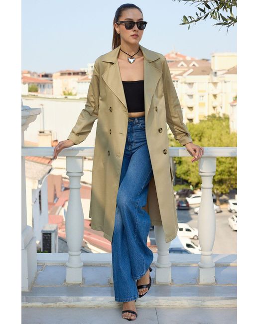 Bigdart Blue 5853 Model A. Trenchcoat Mit Zweireihigem Kragen Für Damen