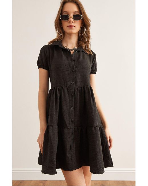 Olalook Black Schwarzer Kragen Elb- 19002358 Für Damen