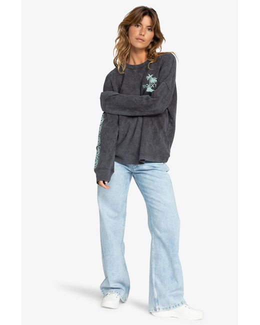 Roxy Gray Top Aus Algodon-Polyester-Mischgewebe Mit Waffelmuster [200 G/M] – Lange Ärmel Mit Knopfleiste Für Damen