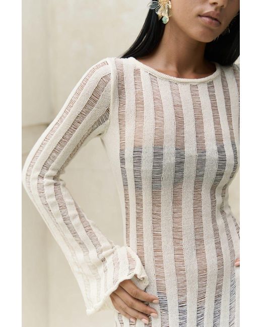 BOHEMAİ Black Beiges, Langes Strickkleid Railay Für Damen