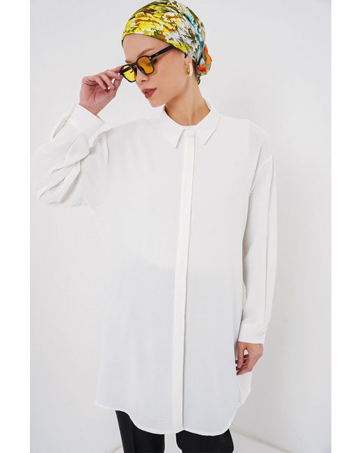 Bigdart White Langes Hemd Tunika 5945 Für Damen