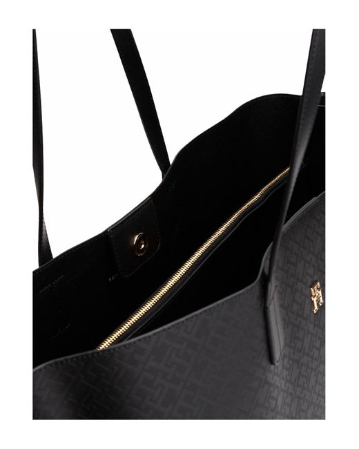 Tommy Hilfiger Black Th Distinct Tote Mono – Stilvolles Und Bequemes Design Für Damen