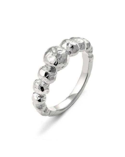 Haze & Glory White Ring Bubble Design 925 Sterling Silber Für Damen
