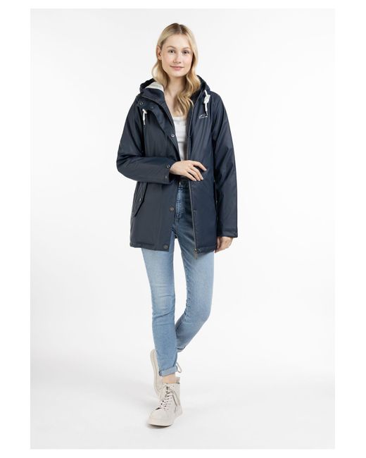 Icebound Blue Wattierte Regenjacke Für Damen
