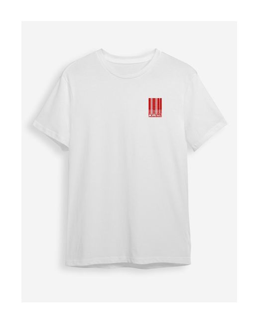Trendyol Es t-shirt mit aufgedrucktem text und normaler passform in White für Herren