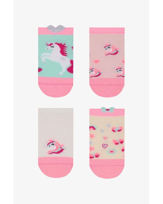 Penti Pink Mädchen Einhorn Herz 4 Stück Booties Socken Für Damen