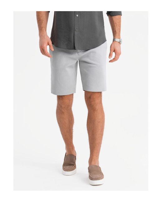 Ombre Slim Fit Strukturstrick-Shorts Hellgrau V4 S Für Herren in Gray für Herren