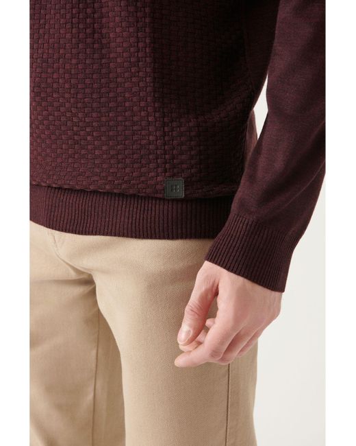 AVVA Strickpullover in Purple für Herren