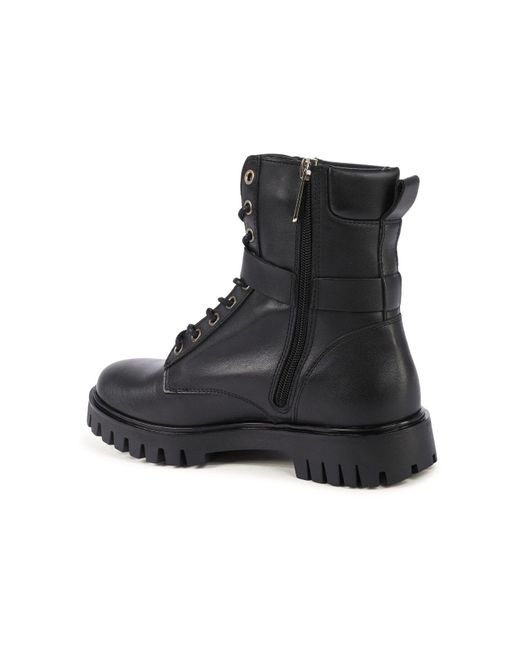 Tommy Hilfiger Black Schnürstiefel Mit Schnalle Für Damen