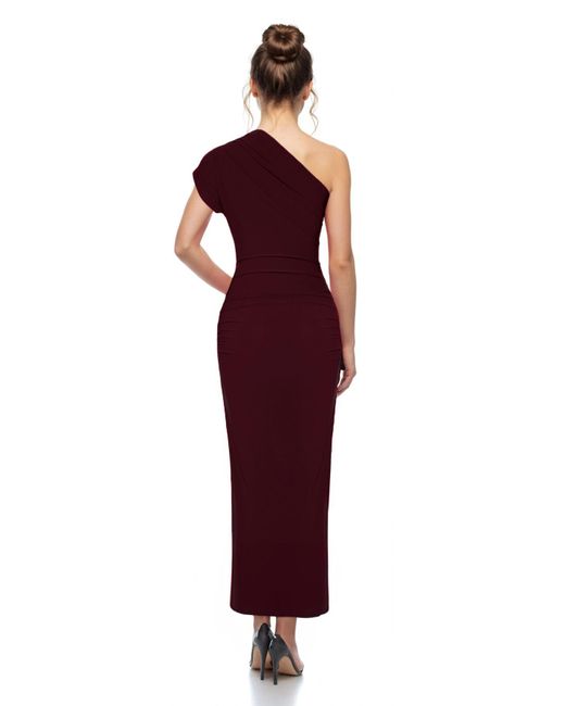 Trendyol Red Braunes, Ungefüttertes Midi-Abendkleid, Nachtabendkleid Für Damen