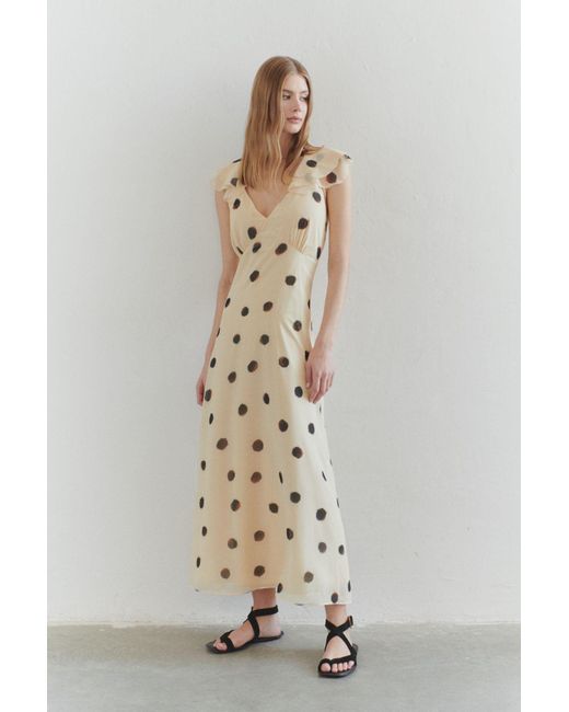 Trendyol Natural Hellgelbes Maxi-Webkleid