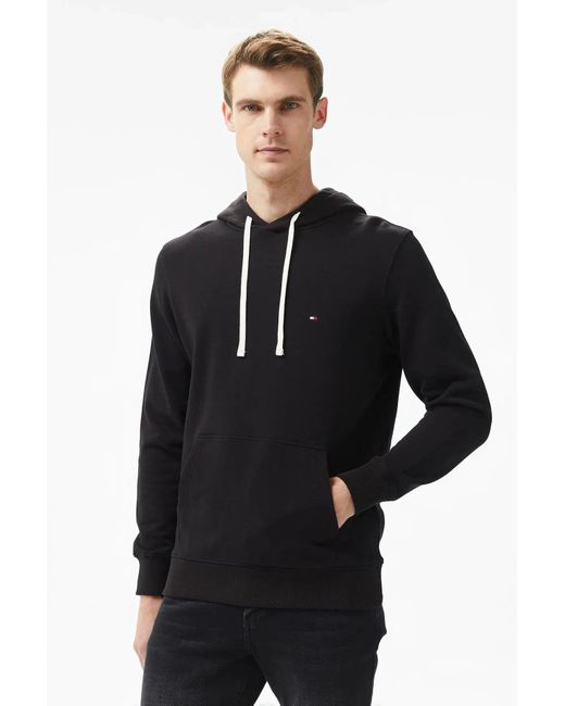 Tommy Hilfiger Kapuzenpullover Mit Gesticktem Logo Von Essential – Für Herren in Black für Herren