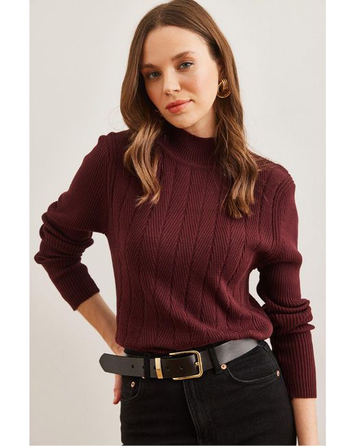 Olalook Red Weicher Strickpullover