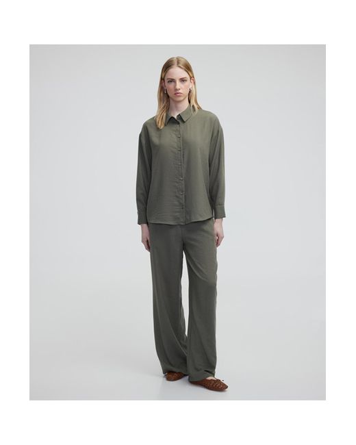 MISS IPEKYOL Green Hose Mit Weitem Bein Und Taschen Für Damen