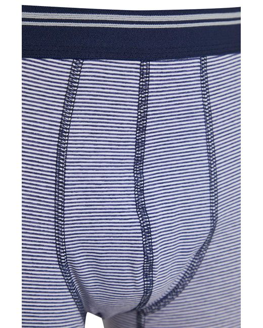 Trendyol 3-teilige boxershorts aus gestreifter und unifarbener baumwolle in marineblau in Blue für Herren