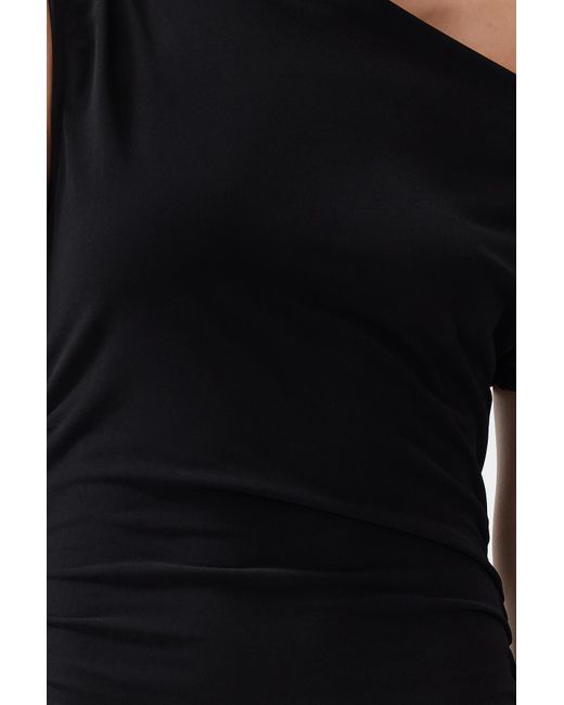 Trendyol Black Es, figurbetontes, ärmelloses, flexibles strick-midi-bleistiftkleid mit u-boot-ausschnitt