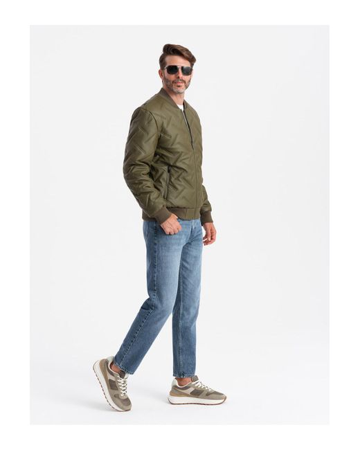 Ombre Bomberjacke Mit Prägung Oliv V2 Xl Für Herren in Green für Herren