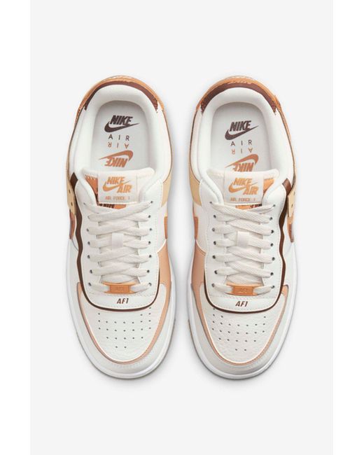 Nike White Air Force 1 Low Shadow Flachs-Sesam – Schuhe Für Damen