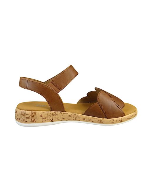 Gabor Brown Sandalen G-Weite 62.735 53 Camel Leder Für Damen