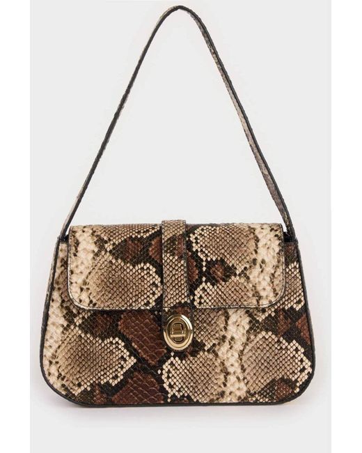 Defacto Multicolor Baguette-Tasche Mit Schlangenledermuster Für Damen