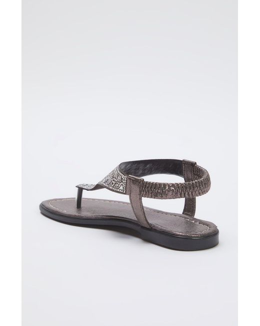Trendyol White Anthrazit Silbrig Stein Detaillierte Flip Flops Stilvolle Sandalen Für Damen