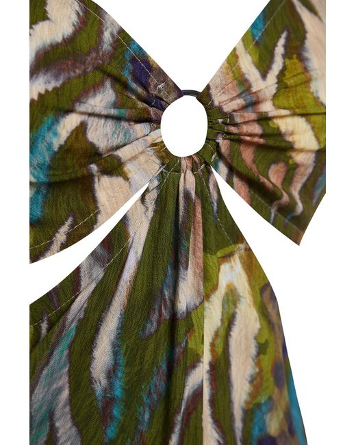 Trendyol Multicolor Maxi-strandkleid mit gewebtem cut-out/fenster und abstraktem muster