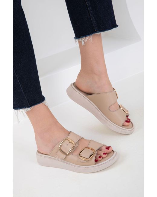 Soho Natural Ten Echtes Leder Hausschuhe Für Damen