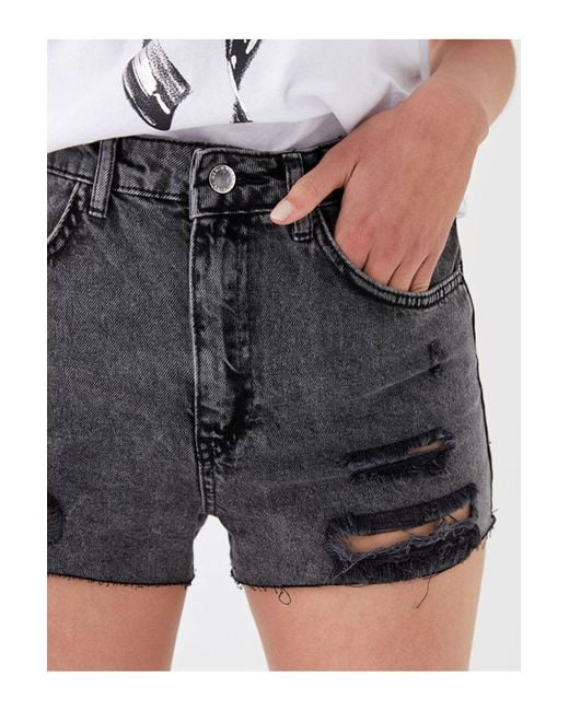 LC Waikiki White Jeans Standard Fit Gerade Zerrissene Jeansshorts Für Damen
