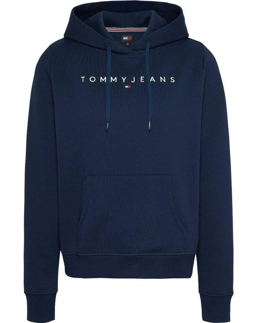 Tommy Hilfiger Blue Tommy jeans reg linear sweatshirt mit kapuze