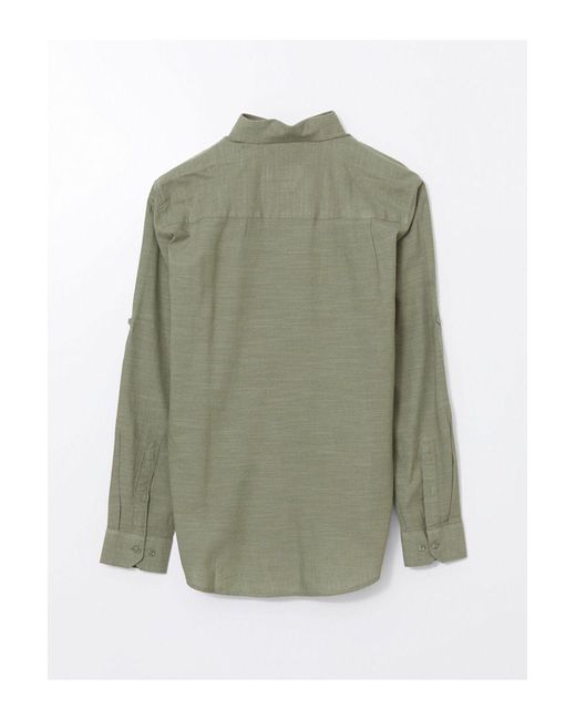 LC Waikiki Lcwaikiki Klassisches, Langärmliges Hemd Aus Leinenmischung Mit Normaler Passform Für Herren in Green für Herren
