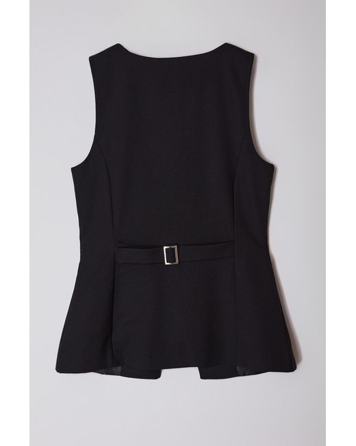 Trendyol Black Schwarze Gewebte Weste Mit Rundhalsausschnitt