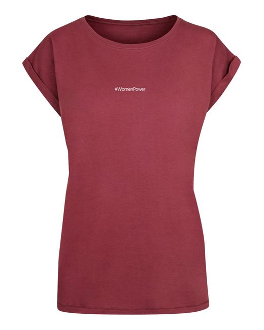 Merchcode Ladies wd strong as a woman extended shoulder tee in Rot | Lyst DE