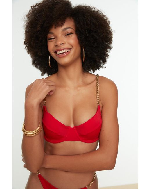 Trendyol Collection Bikinioberteil unifarben in Rot | Lyst DE