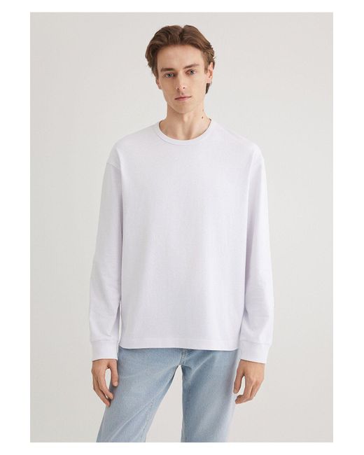 Mavi Weißes Langarm-T-Shirt Mit Lockerer Passform -620 Für Herren in Multicolor für Herren