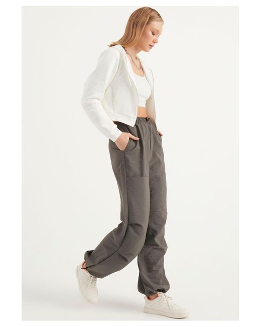 Herita Gray Fallschirmhose Mit Kordelzug Für Damen