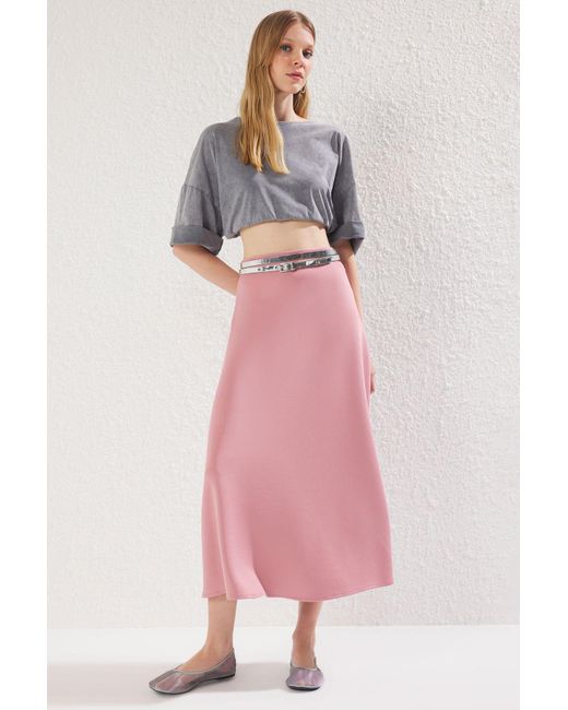 Trendyol Pink A-Linie/Glockschnitt-Midirock Für Damen