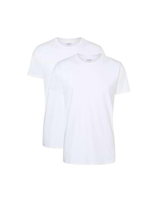 Camano T-shirt, 2er pack – comfort bci cotton, rundhals-ausschnitt, baumwolle in White für Herren