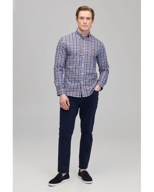 Brooks Brothers Blaues Hemd Mit Langen Ärmeln Und Karomuster Für Herren in Gray für Herren