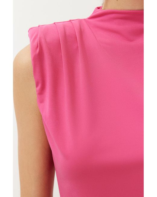 Trendyol Pink Fuchsia gestricktes drapiertes kleid