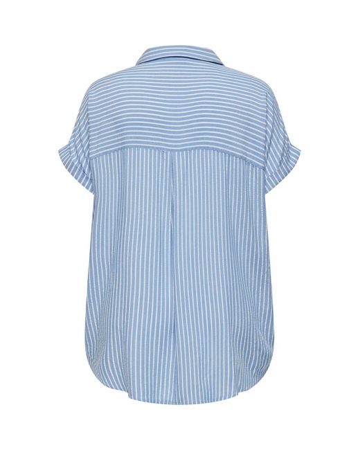 Only Carmakoma Blue Hemd locker geschnitten hemdkragen umgeschlagene ärmelbündchen hemd